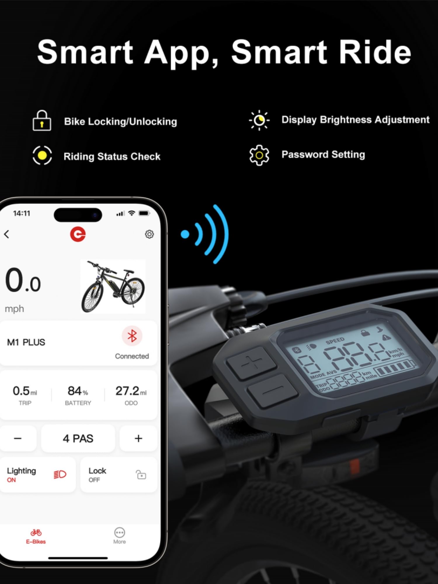 29″ Electric Mountain Bike for Adults, 12.5 Ah Removable Battery, LCD Display, Dual Disc Brakes, 21-Speed Commuter E-Bike