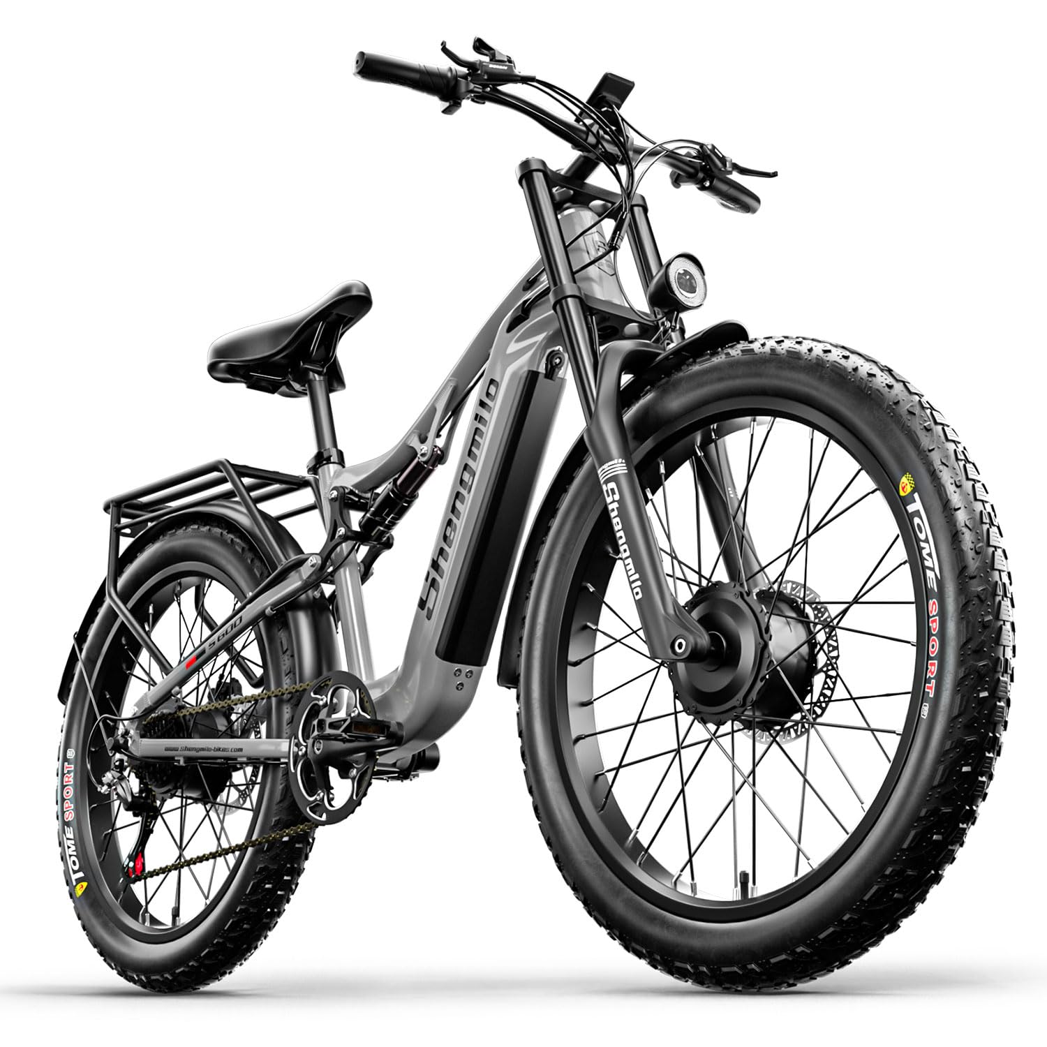 S600 Full Suspension Adult Electric Mountain Bike 17.5AH, Fat Tyre 26 Inch Dual Motor Ebike, Electrically Assisted Hybrid Bike