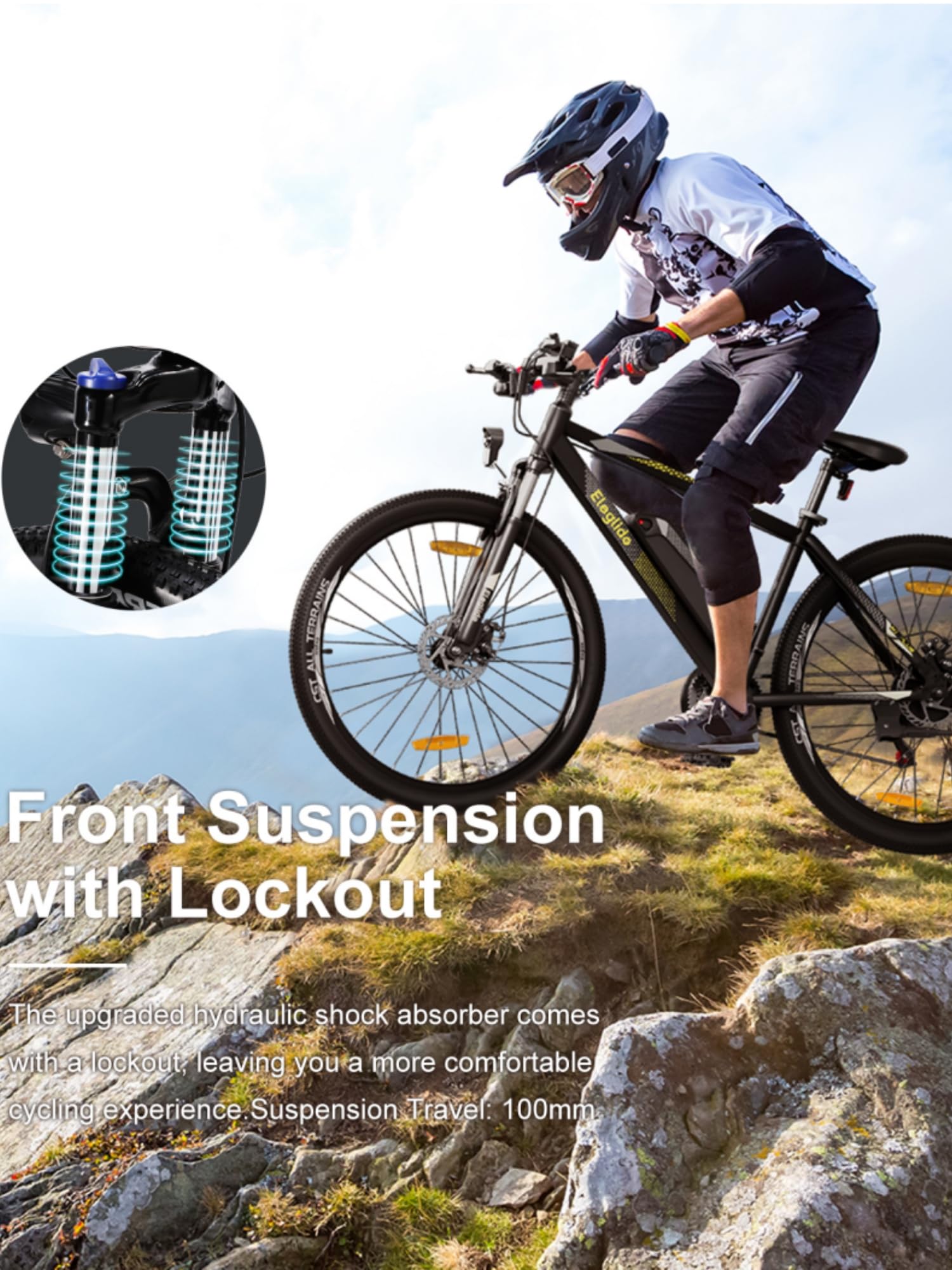 29″ Electric Mountain Bike for Adults, 12.5 Ah Removable Battery, LCD Display, Dual Disc Brakes, 21-Speed Commuter E-Bike